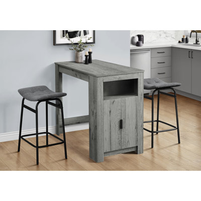 Moderne de 2 comptoirs contemporains de hauteur comptoir, tissu gris rembourré, pieds en métal noir, pièce de décoration de cuisine, conception sans dossier rembourrée confortable, installation simple, limite de poids de 200 lb, 18 po Par