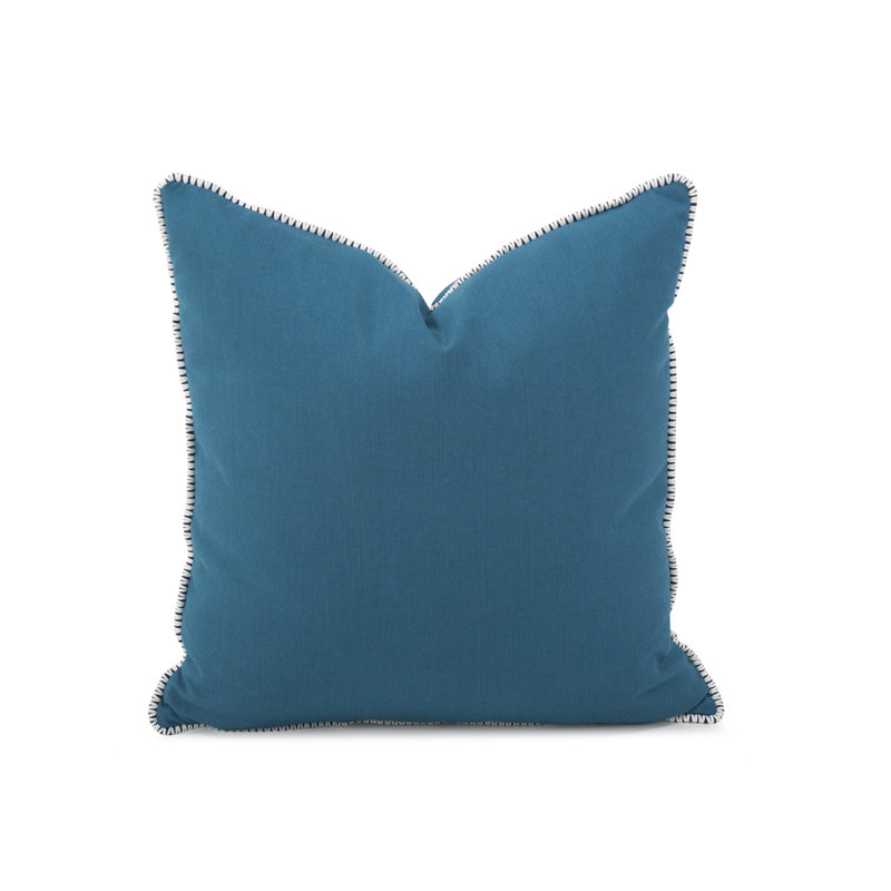 Delijah Square Indoor/Outdoor Pillow Cover & Insert, 20" x 20", Seascape Turquoise
