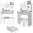 Vanity Table, 17" Round Led Mirror, 3 - Color Lighting System, Soft Stool, Large High Capacity Storage, Small Rooms, American Design, White Touch Controlled Lighting, Cushioned Areas, Style,