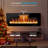 36" Ultra Thin Electric Recessed Wall Mounted Fireplace Heater with Timer Remote Black