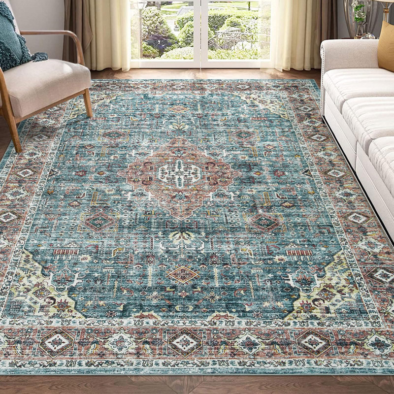 Abstract Machine Printed Area Rug, Rectangle 160 x 230 cm