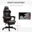 Fauteuil ergonomique en cuir Pu brun, hauteur réglable, repose-pieds, brun lombaire confortable, revêtement en cuir, réglable