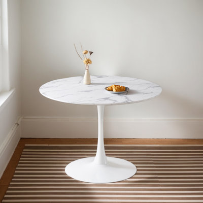 42.1" Mid-Century Dining Table, Top Tulip Table For 4-6 People, Pedestal Dining Table, End Table