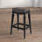 Upholstered Counter Stool with Solid Wood Frame-1663469146