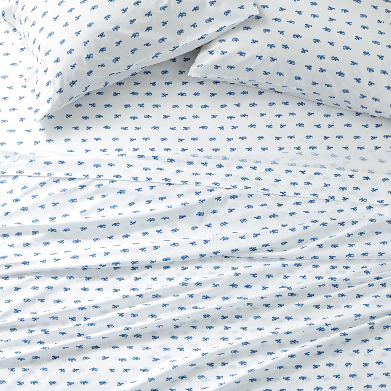 Bradford 200 Thread Count Breathable Cotton Percale Sheet Set, Full Sheet Set with 2 Pillowcases, Cloyster