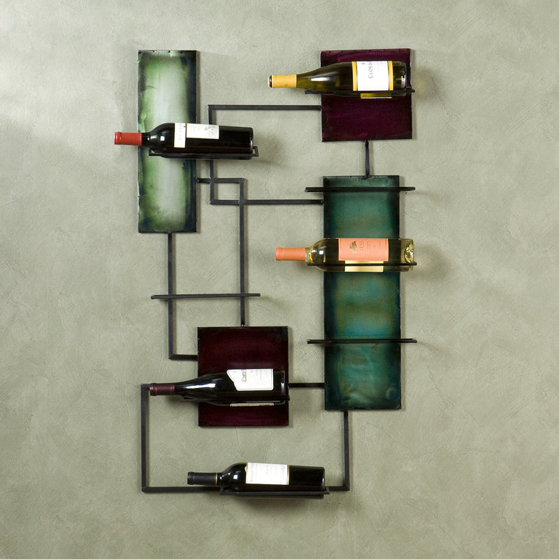 Tulane Wall Mounted Wine Bottle Rack in Black