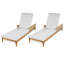 Ensemble de 2 chaises longues d'extérieur en bois d'acacia de 76,8 po avec dossier réglable à 4 positions et coussins imperméables - Ensemble de chaises longues Coastal Modern