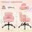 Upholstered Swivel & Adjustable Height Office Chair, Clover-shaped Desk Chair with Armrest-1956842354
