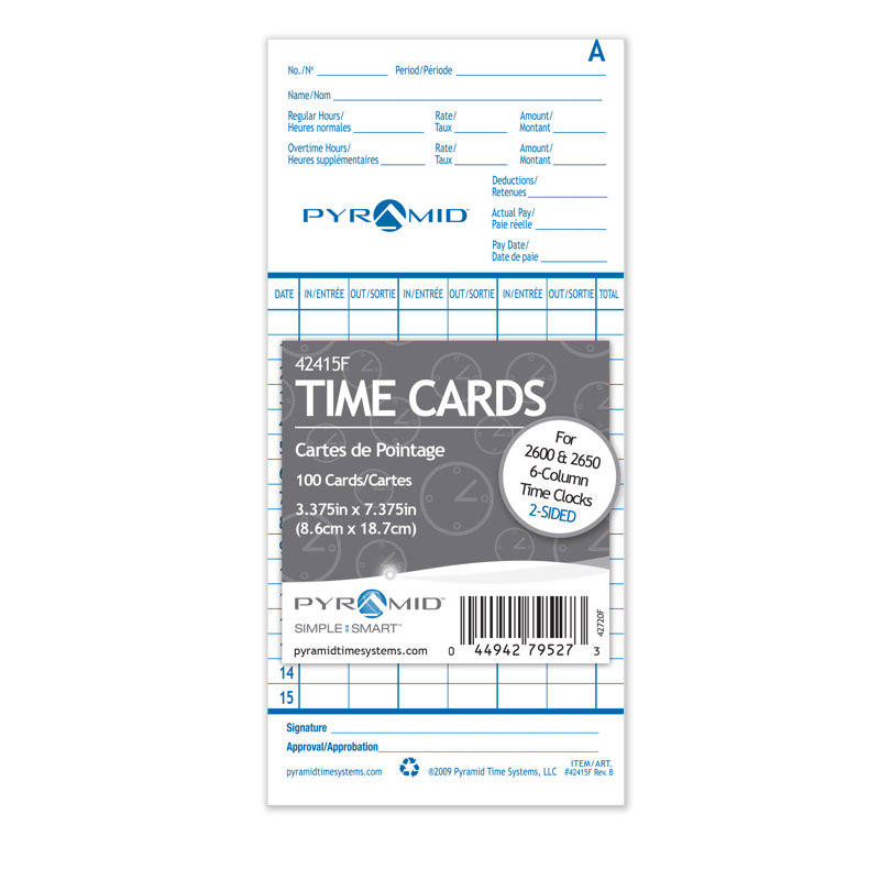 English/French Time Card