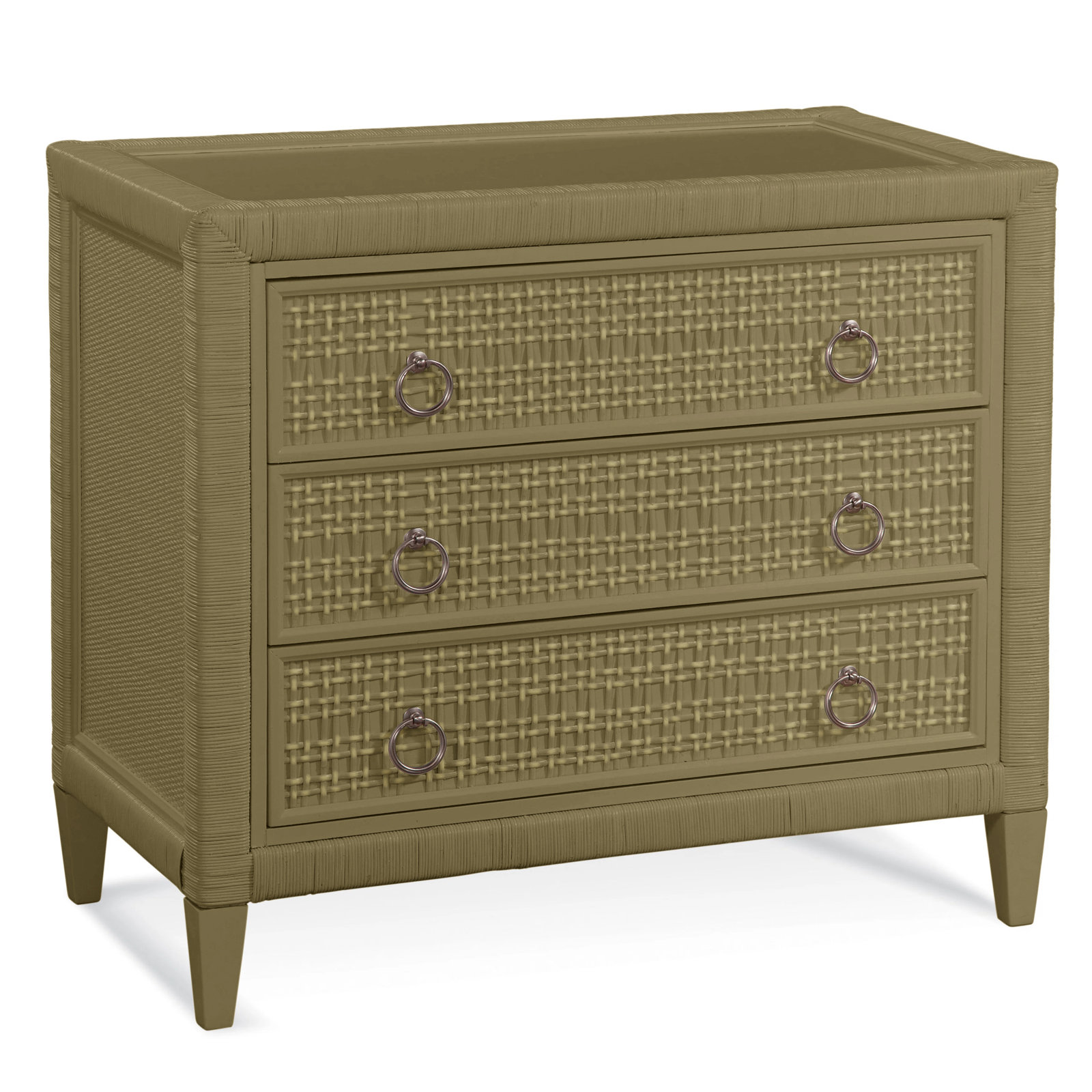 Monterey 3 Drawer 36" W Dresser, Brass, No, Satin Nickel