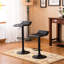 Chaises de bar pivotantes en cuir reconstitué noir (2) - Moderne et réglable pour le bureau à domicile Mécanisme de levage à 2 sièges facile