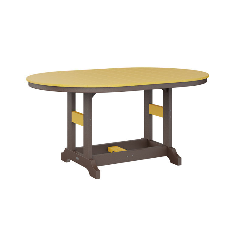 Table de bar Berlin Classic, Chocolat / Brun, H 39,5 po x l 44 po x P 64 po, Jaune soleil levant