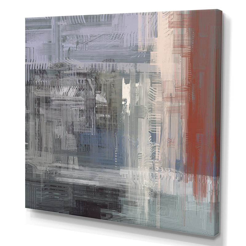 «Grey and Black Frozen Grunge Art», reproduction d'art sur toile encadrée, H 30 po x l 30 po x P 1 po, Toile tendue