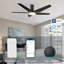 Ventilateur de plafond intelligent à 52 pales 52 po avec télécommande et ensemble d'éclairage inclus Sachiel