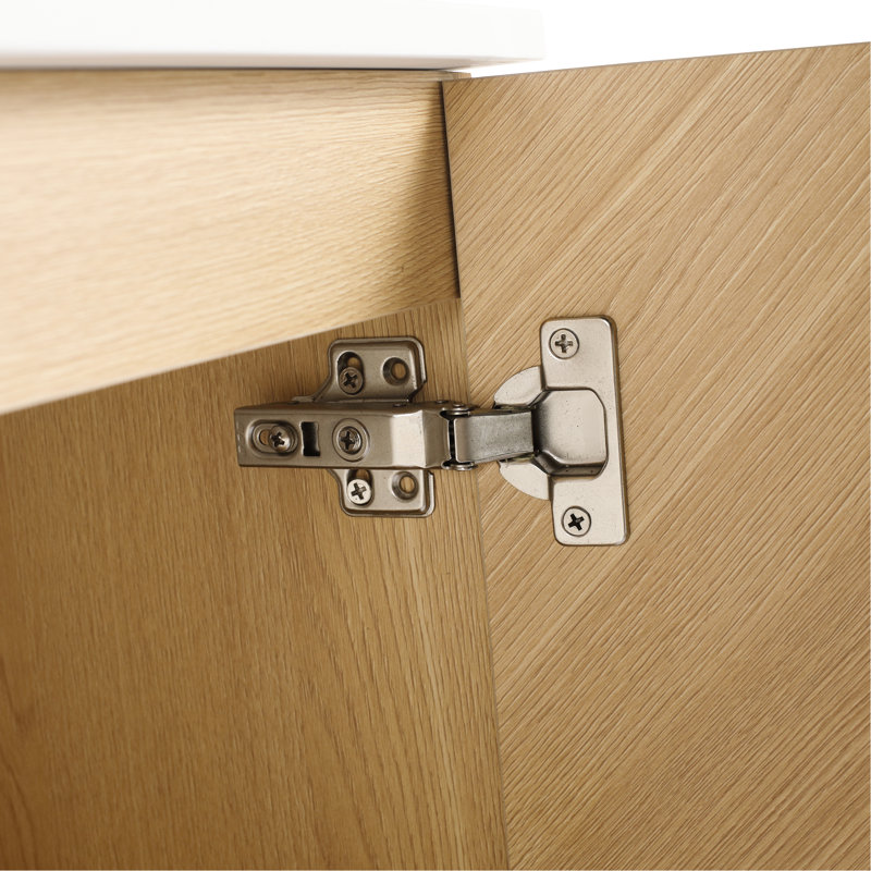Meuble-lavabo moderne 30 po avec lavabo en céramique, surface en pierre artificielle et armoire à fermeture en douceur