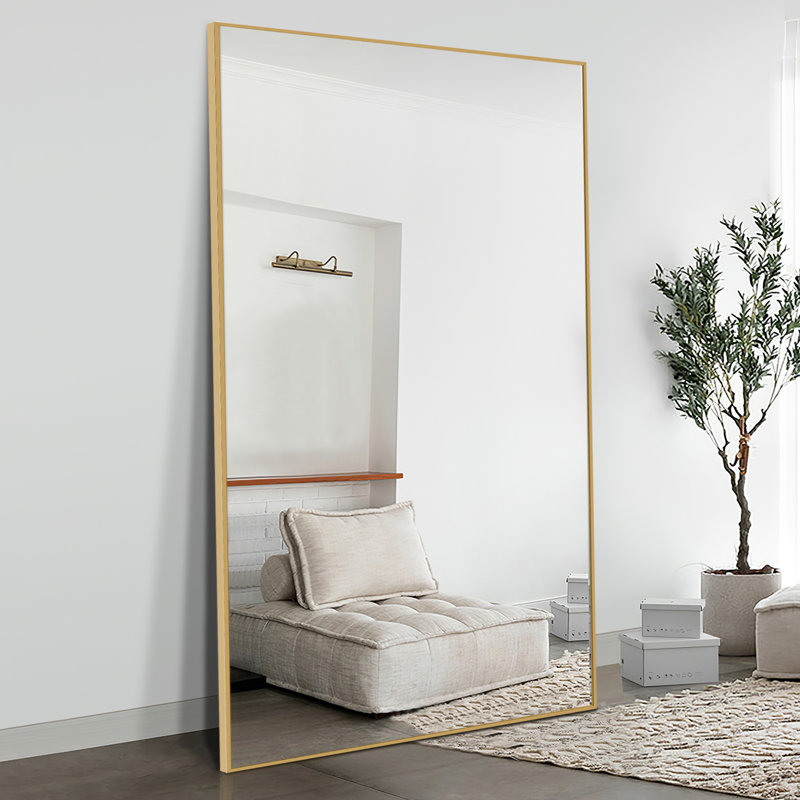 Barnaba Metal Framed Full Length Mirror, Gold, 70" x 30"