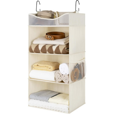 Organisateur de garde-robe à 3 tablettes avec tablette supérieure pour le rangement de vêtements très grands