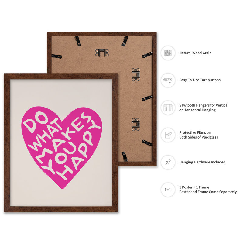 Do Do Makes You Happy No4, Poster, 18"H x 24"W, Brown Framed