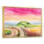 Paysage avec champ d'herbe et ciel rose - reproduction sur toile-67388092-67388096