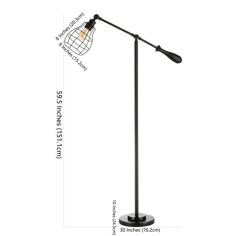 Mccray 59.5'' Black Task Floor Lamp