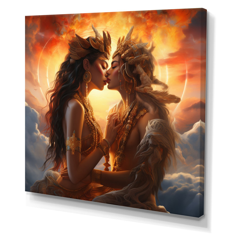 «Sacred Love Divine Couple Kissing» sur toile, H 36 po x l 36 po x P 1,5 po, Toile tendue