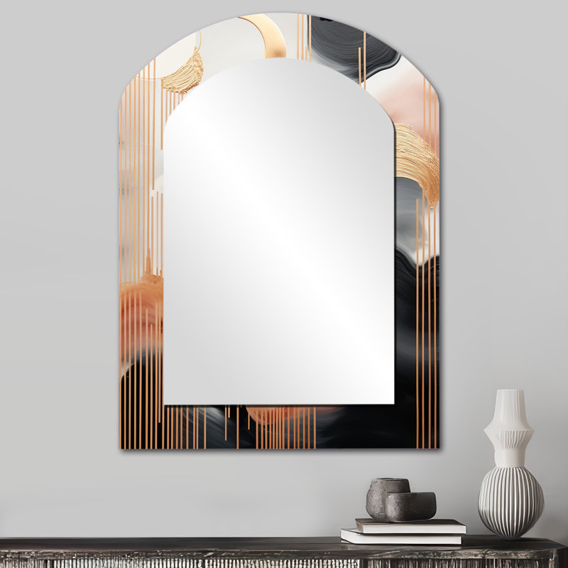 Or et blanc abstrait formes harmonie III, 34 po x 25 po