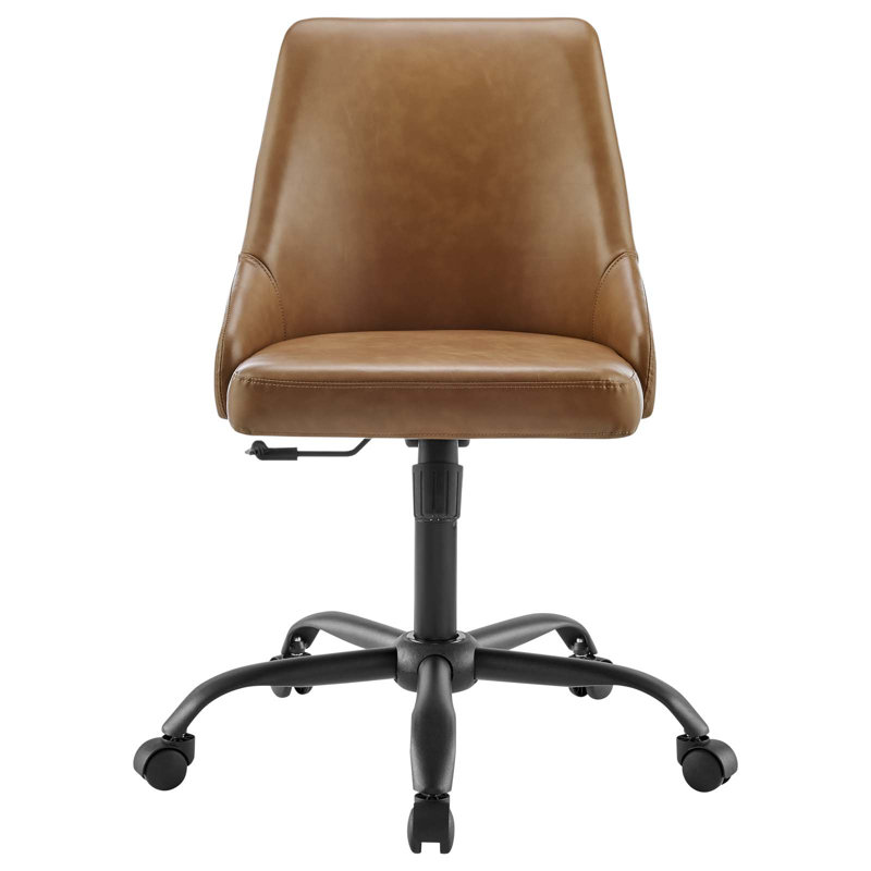 Chaise de bureau pivotante en cuir Designate, Brun clair