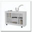 Console blanche en mélamine avec rangement ouvert