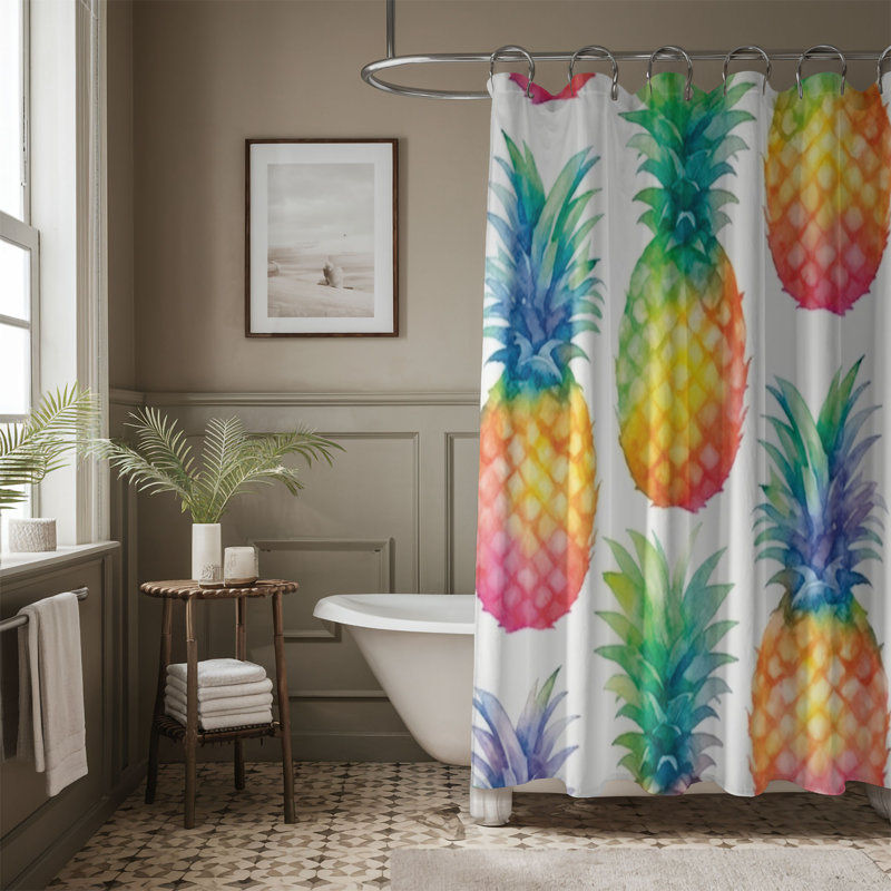 Rideau de douche 1 pièce Tropical Treasures, H 74 po x l 71 po