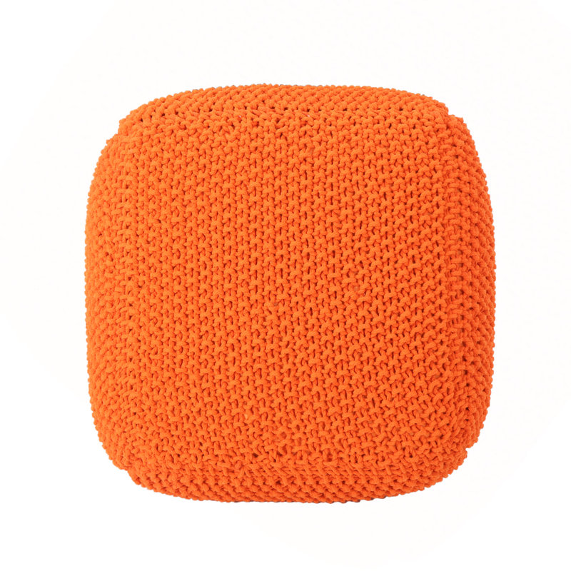 Pouf en coton Hollis, Coton orange