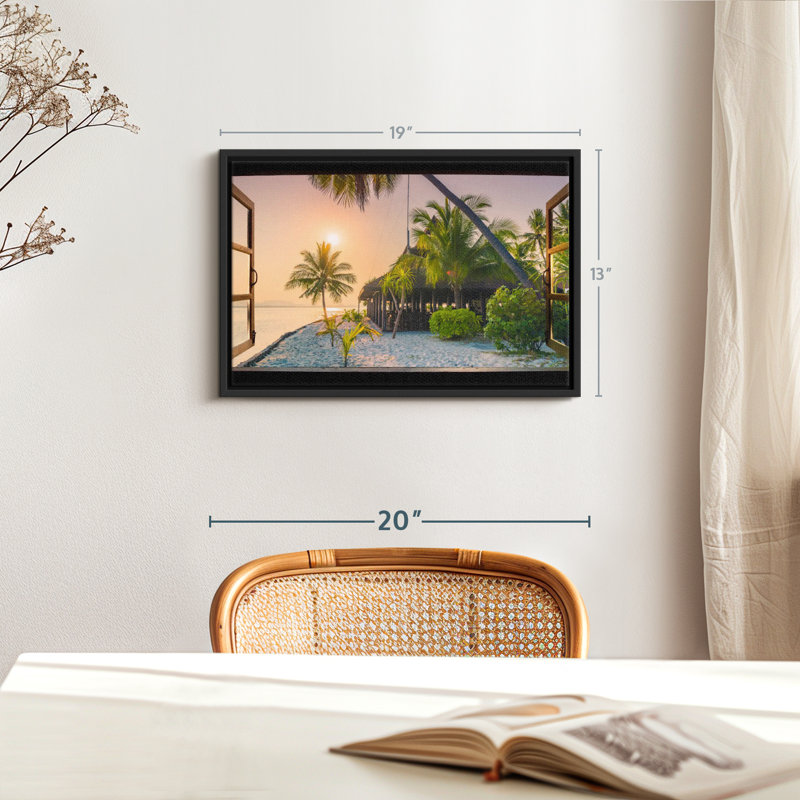 Plage «Window To Serene Beach Wall Art», H 13 po x l 19 po