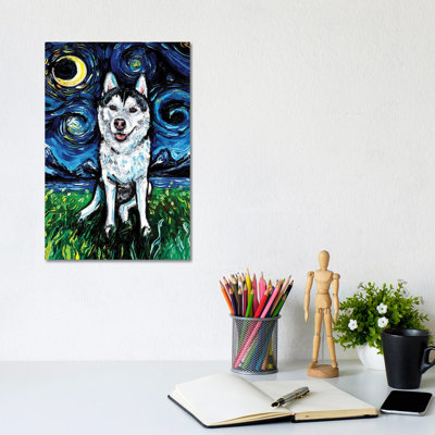 Husky Night II 1 Piece Wrapped Canvas Wall Art