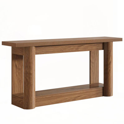 63-Inch Farmhouse Console Table with Curved Legs