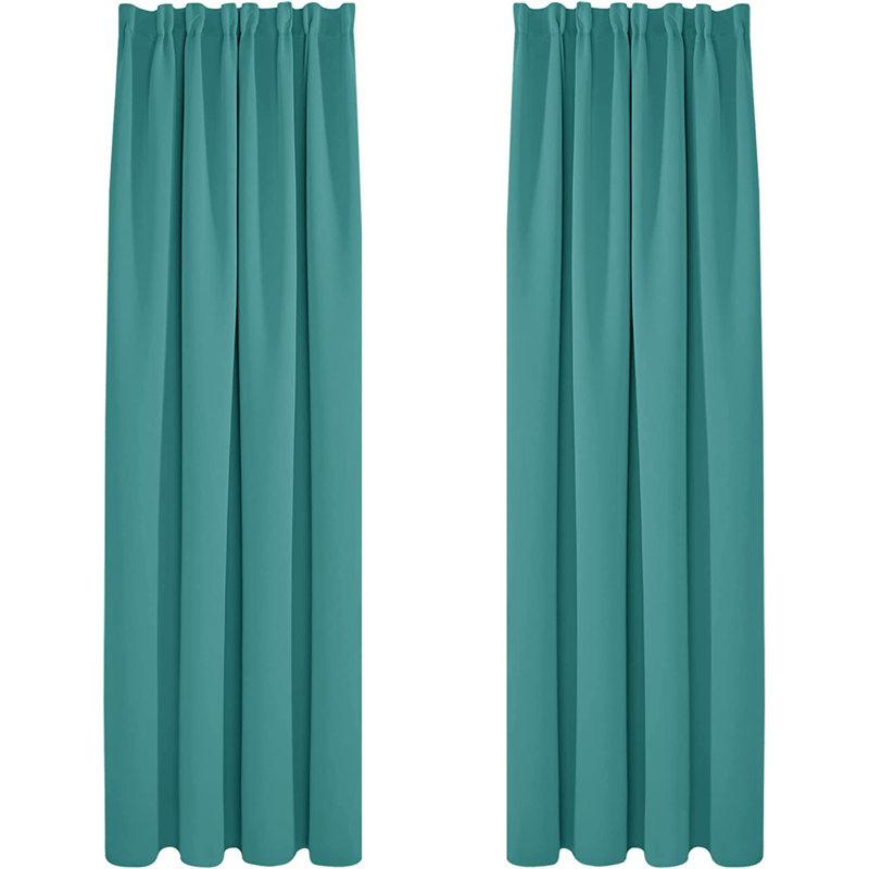 Blackout Curtain Pair, 140 W x 220 D cm, Navy Blue