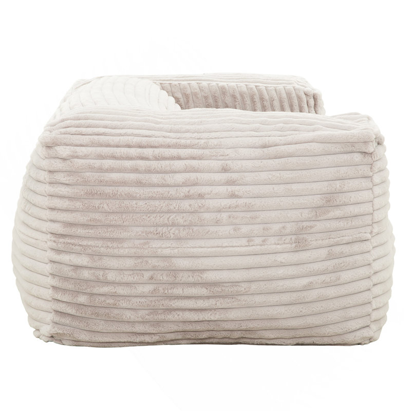Fauteuil à billes en mousse à mémoire de forme 71 pouces avec accoudoirs, beige