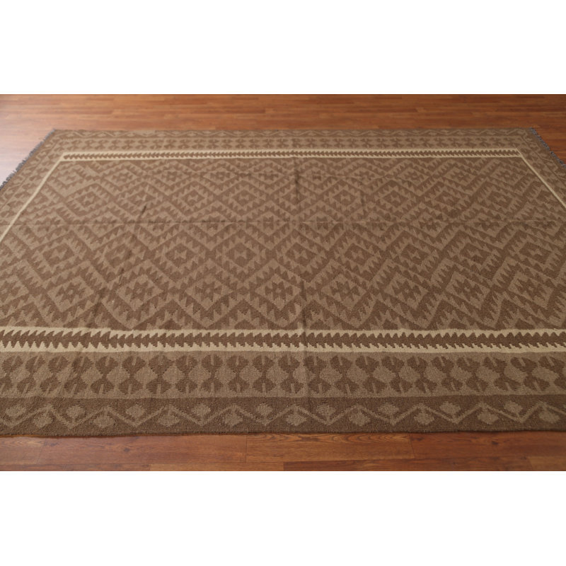 Tapis oriental brun Kilim 7 x 9