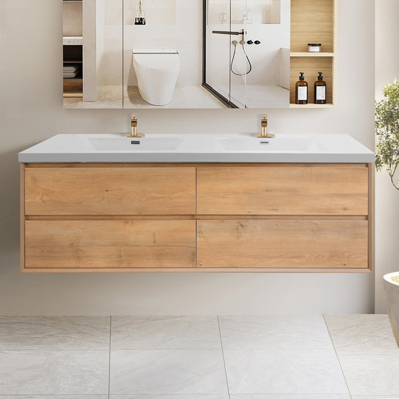 72 Inch Floating Wall-Mounted Bahtroom Vanity With Double Sink