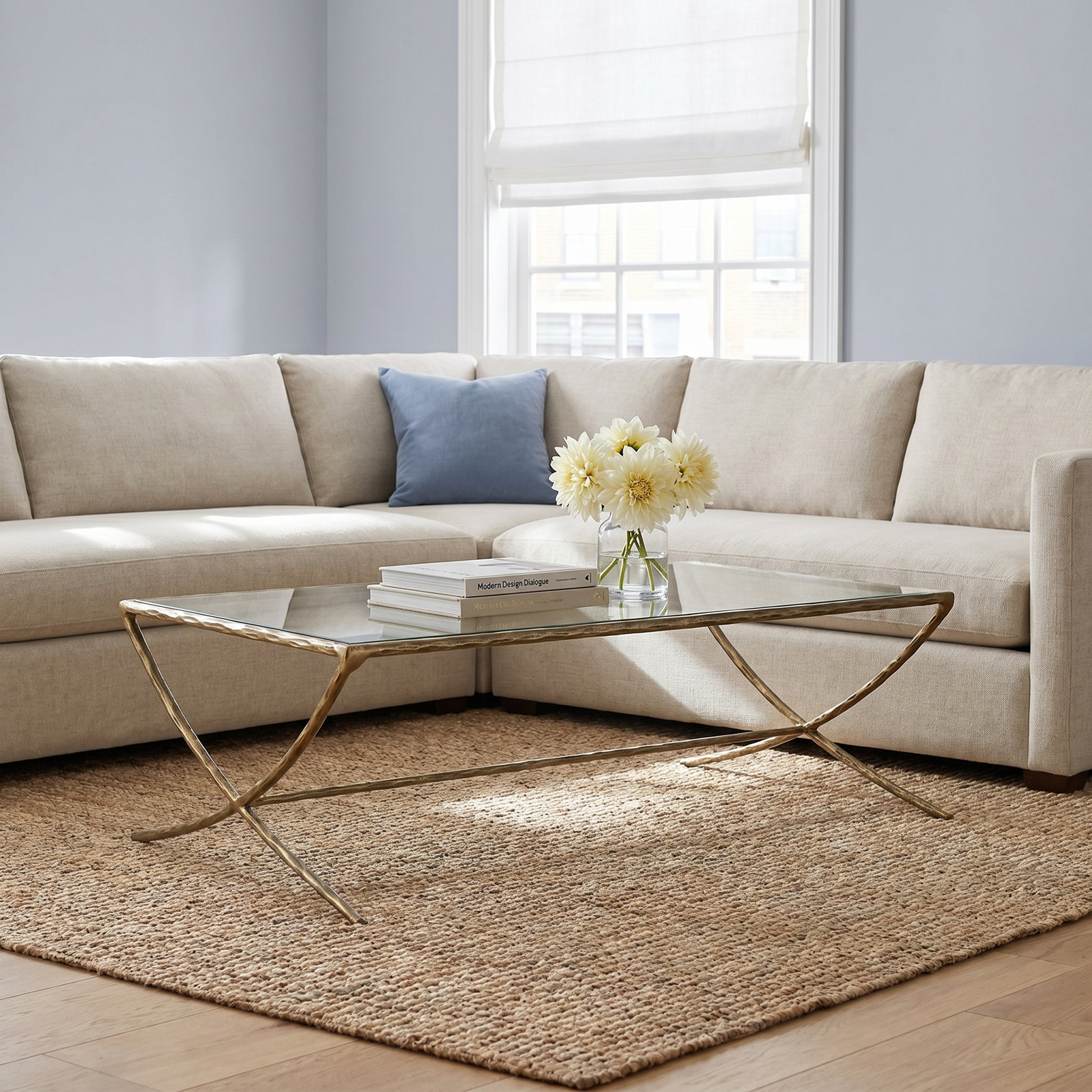 Evelynn Coffee Table, Brass
