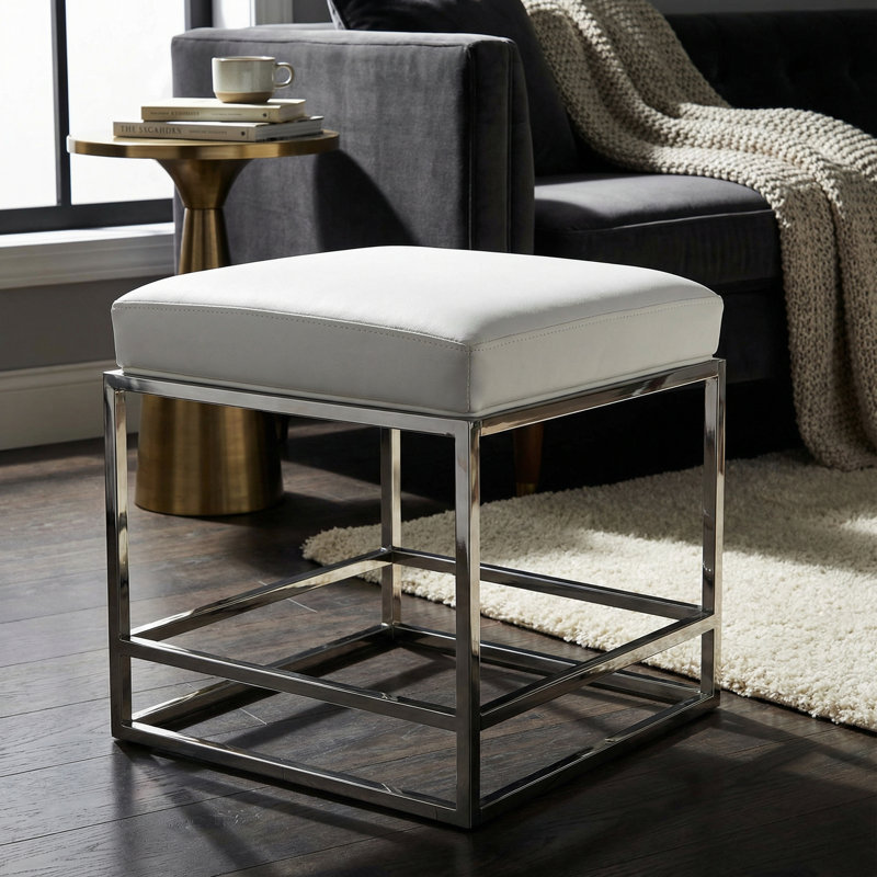 Lyndell Faux Leather Ottoman