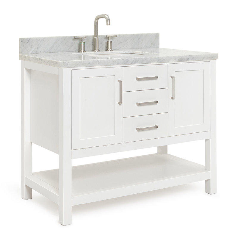 Ensemble de meuble-lavabo simple 43 po Abby, Blanc