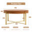 Table basse 33,86 po d'épaisseur rétro moderne avec plateau en bois de sapin et pieds croisés-1177760106-1177760404-1177760107