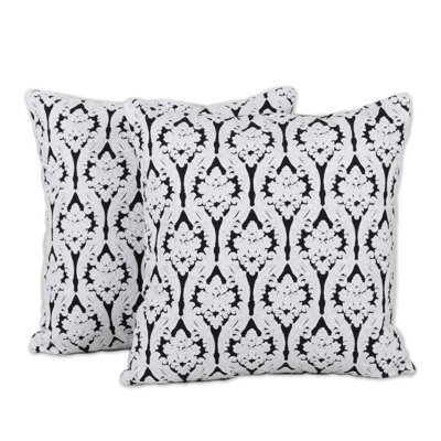  Midnight Trellis Cotton Pillow Cover