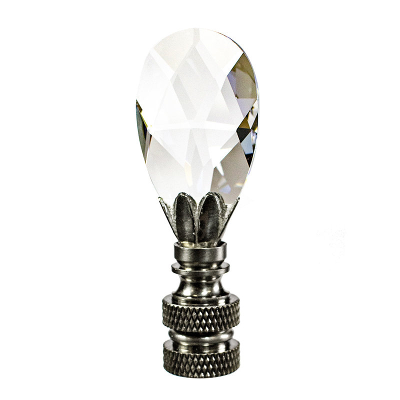 Faîteau à lampe légère en cristal stephanov, Nickel brossé