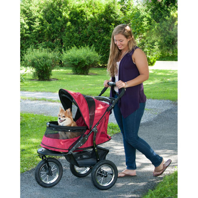 Foldable Pet Jogger Stroller, Rugged Red