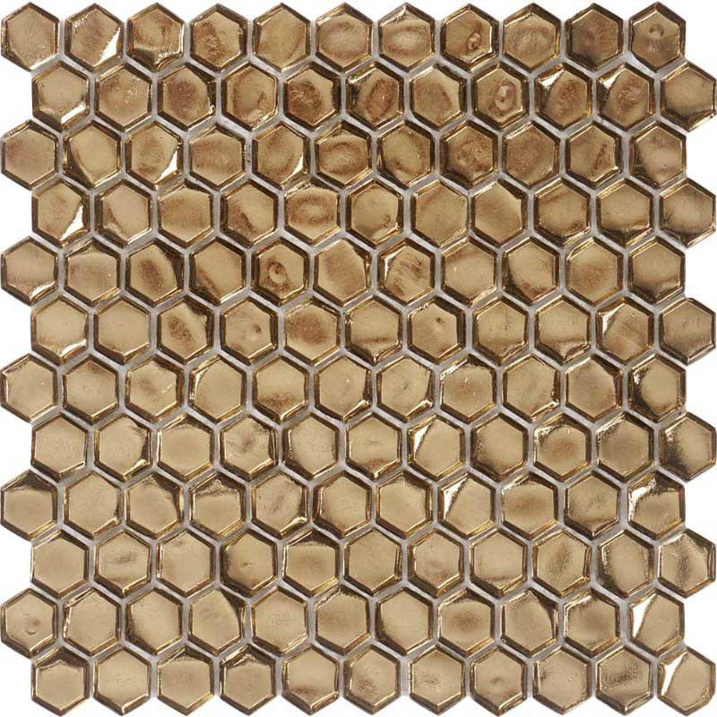 1" x 1" Glass Honeycomb Mosaic Wall Tile