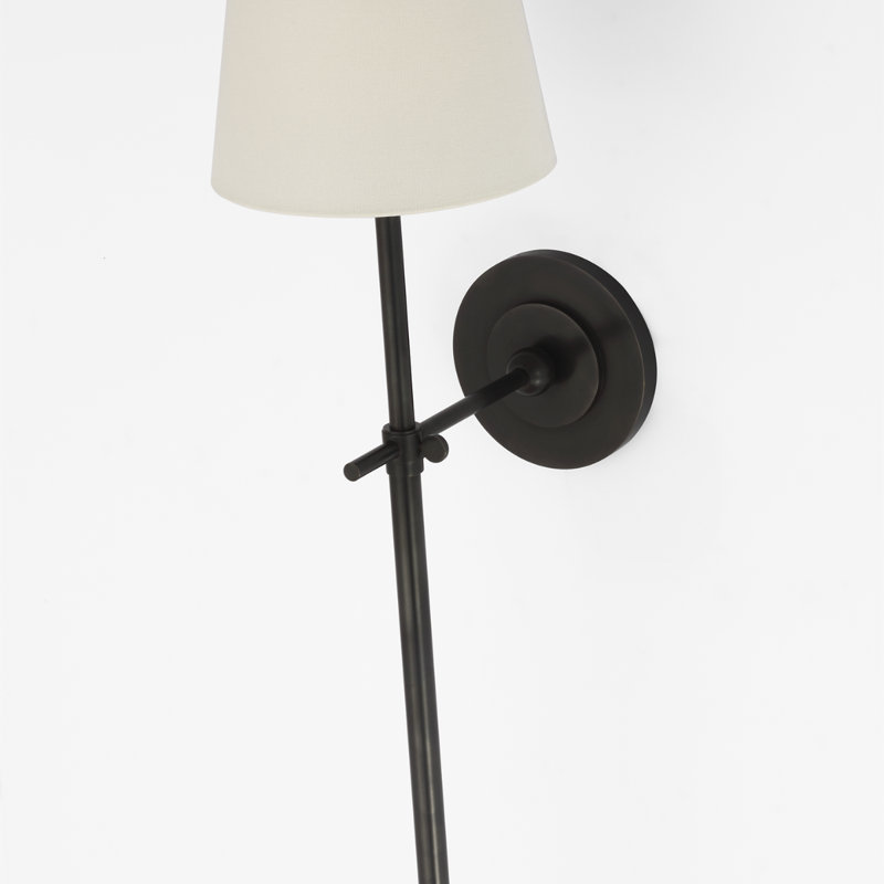 Thomas O'Brien Bryant 27" Cordless Tail Sconce with Linen Shade, Bronze