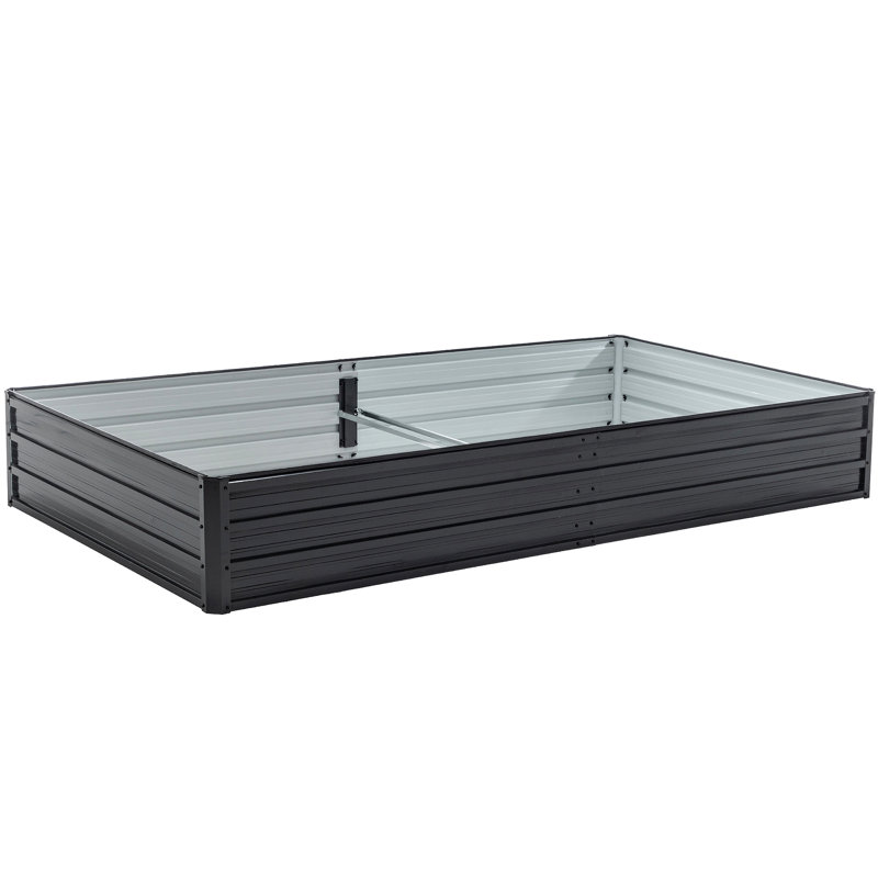 Galvanized Raised Garden Beds Outdoor // 8×4×1 Ft Planter Raised Beds For Gardening, Vegetables, Flowers // Large Metal Garden Box