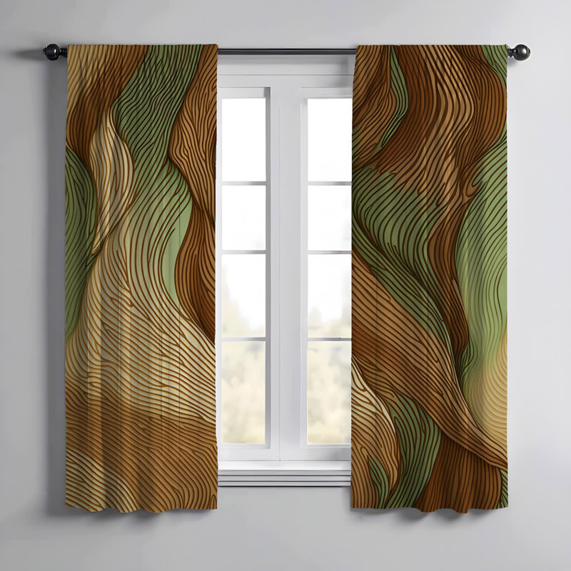 Paire de rideaux semi-transparents en polyester Saliard, L 20 po x L 61 po