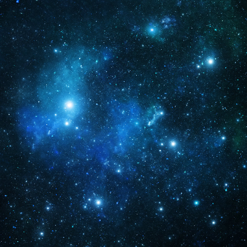 Blue Space Galaxy - Wrapped Canvas Print