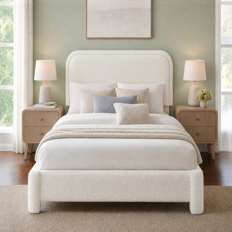 Base de lit plateforme tapissier Teddy, Twin